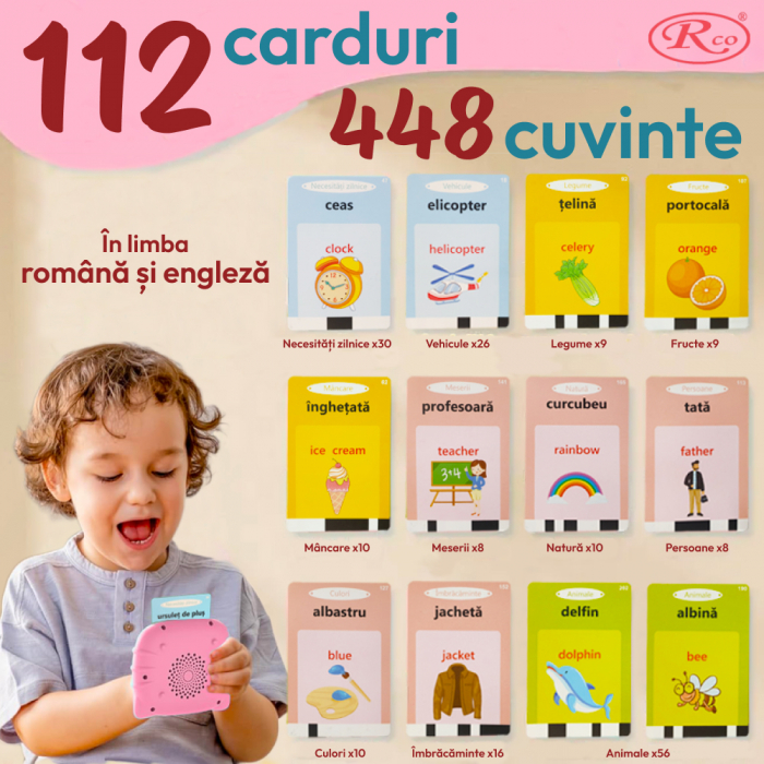 Cititor de carduri in limba romana si engleza cu 224 de imagini si sunete, incarcare USB [3]