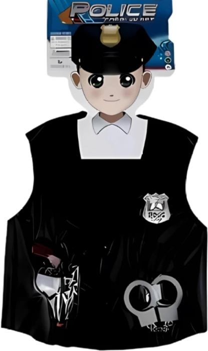 Costum tematic cu accesorii din plastic Politist 3-7 ani [2]