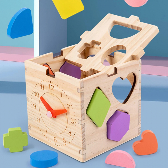 Cub sortator forme geometrice din lemn Intelligence box [3]