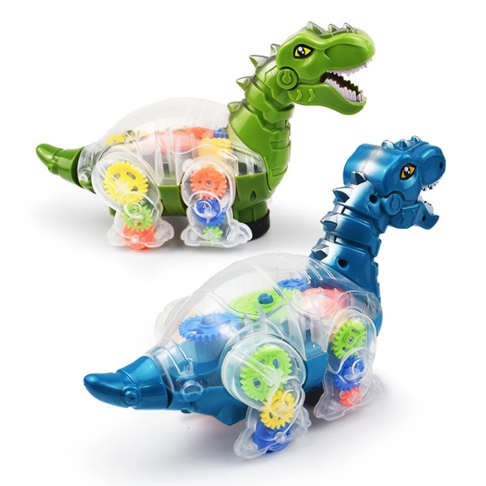 DINOZAUR cu sunete şi lumini cu carcasă transparentă GEAR DINOS TYRANNOSAURUS [3]