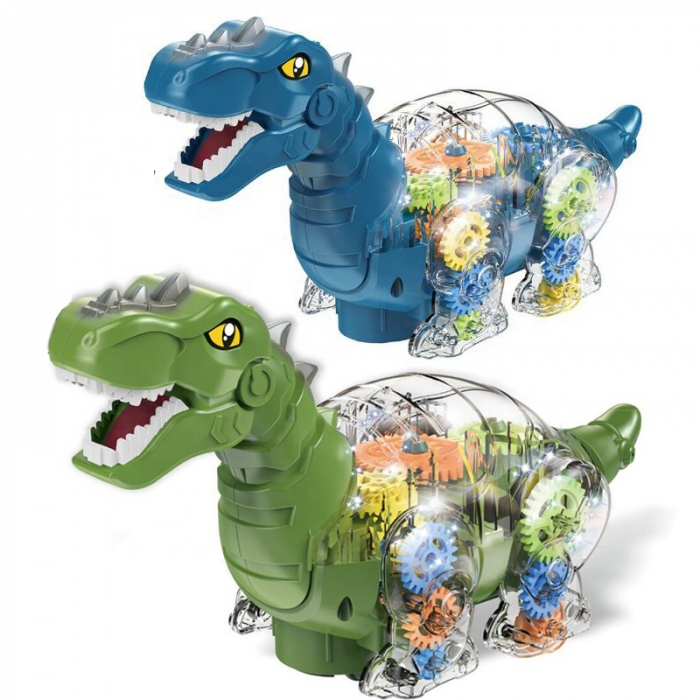 DINOZAUR cu sunete şi lumini cu carcasă transparentă GEAR DINOS TYRANNOSAURUS [4]