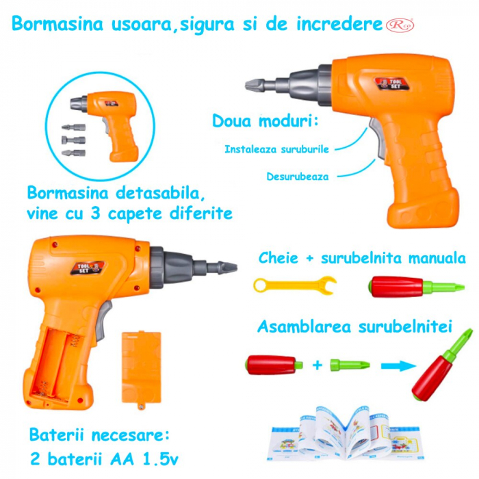 Gentuţă bormaşină cu baterii, şuruburi si accesorii de construit RCO [6]