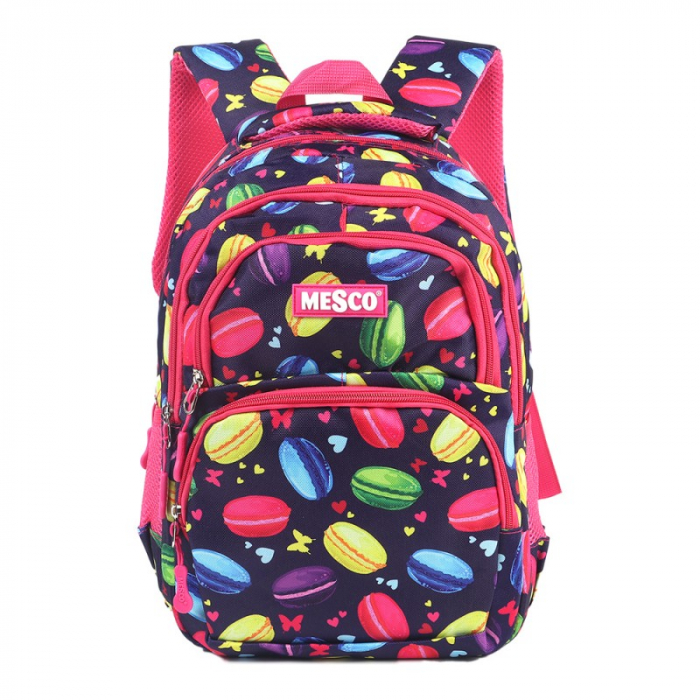 Ghiozdan mediu scoala 4 compartimente  38 x 26.5 x 12 cm Mesco macaroons [2]