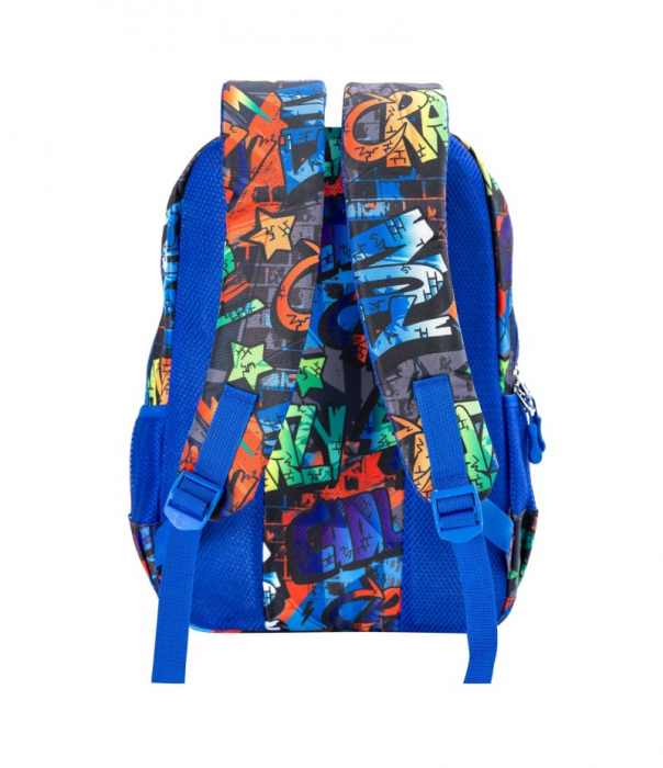 Ghiozdan scoala Grafitti Crazy, 4 compartimente si penar, Mesco 44 x 32 x 16 cm [2]