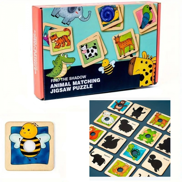Joc 2 in 1 Asociaza animalul dupa colorit si joc de insiruit [1]