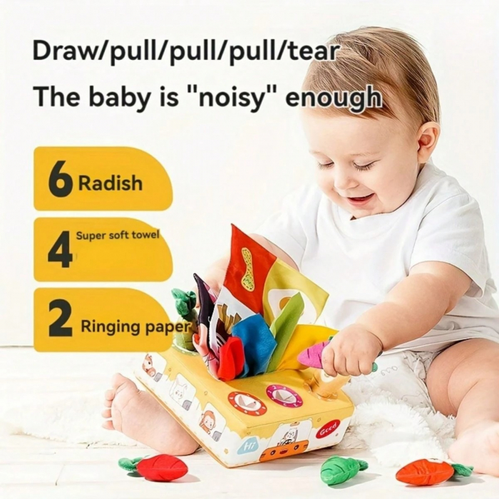 Joc 2 in 1 de sortare si motricitate cutiuta cu batiste si morcovi Parcul de distractii [4]