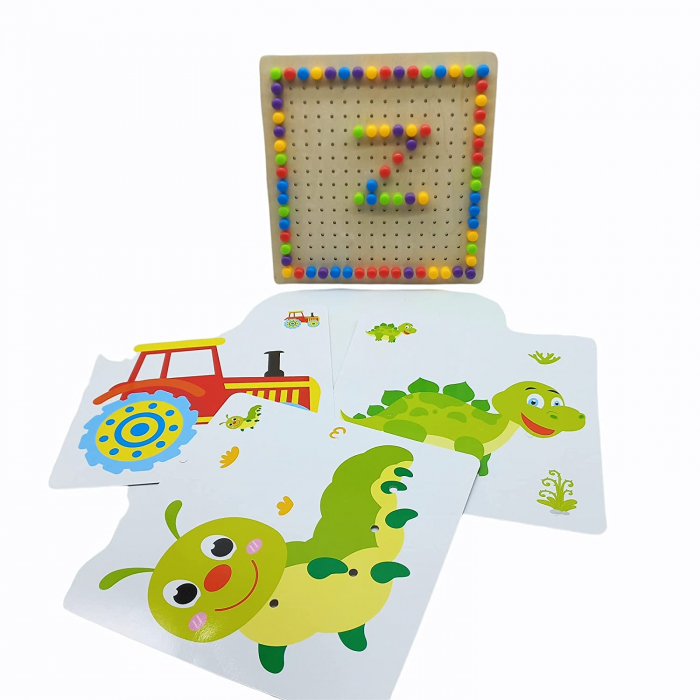 Joc creativ cu pioneze şi roţi zimţate - Rotating gear jigsaw puzzle [8]