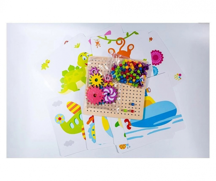 Joc creativ cu pioneze şi roţi zimţate - Rotating gear jigsaw puzzle [5]