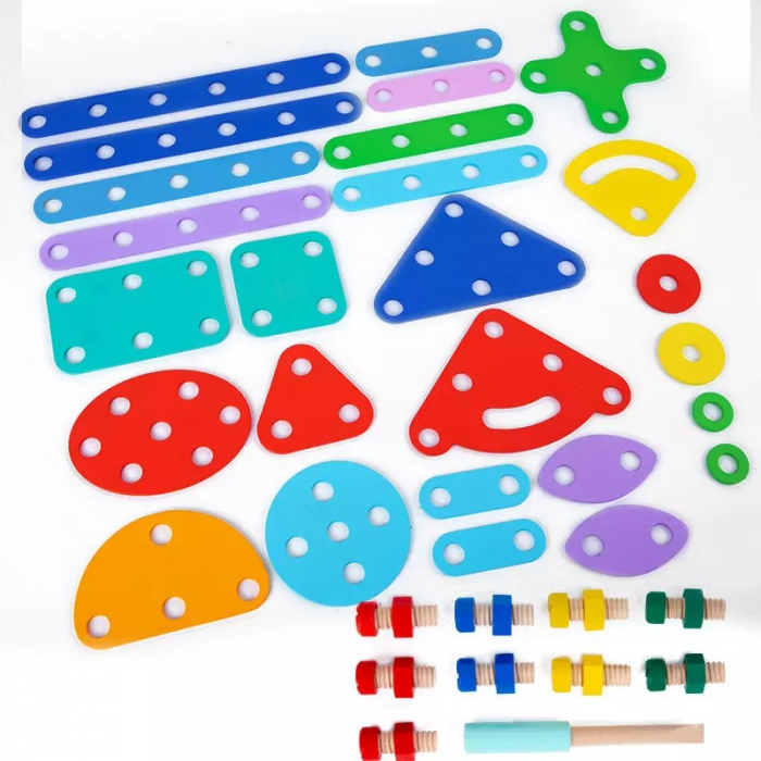 Joc creativ din lemn cu suruburi VARIETY NUT COMBINATION [2]