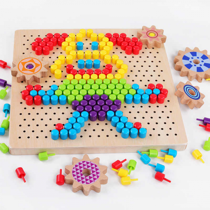 Joc creativ din lemn MOZAIC cu pioneze - Variety PIXEL drawing [4]