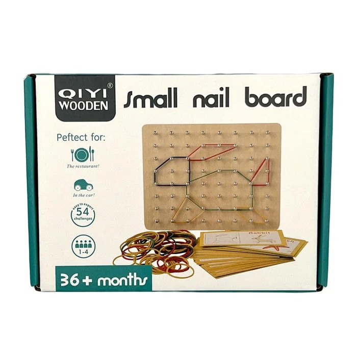 Joc creativ Montessori Geoboard cu elastice [5]