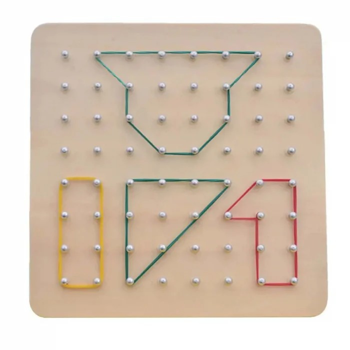 Joc creativ Montessori Geoboard cu elastice [4]