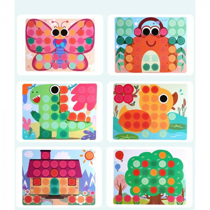 Joc creativ mozaic cu butoni MUSHROOM NAIL PUZZLE [6]