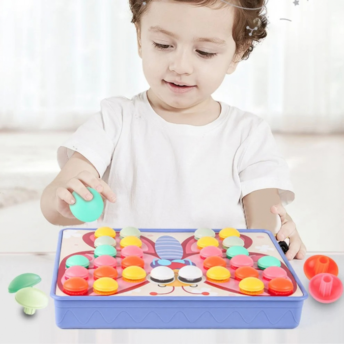 Joc creativ mozaic cu butoni MUSHROOM NAIL PUZZLE [10]