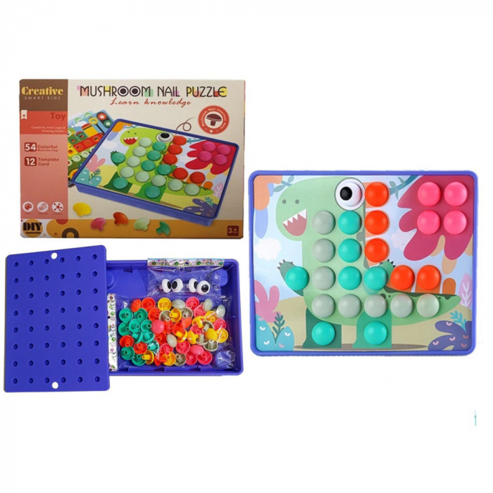 Joc creativ mozaic cu butoni MUSHROOM NAIL PUZZLE [4]