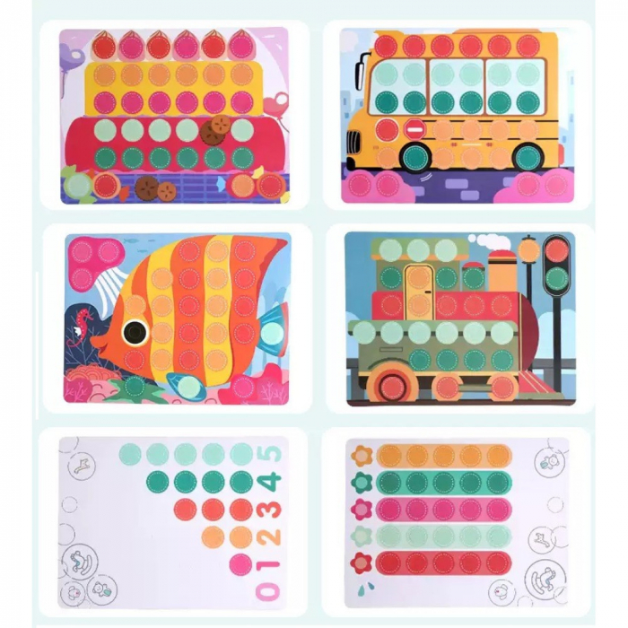 Joc creativ mozaic cu butoni MUSHROOM NAIL PUZZLE [5]
