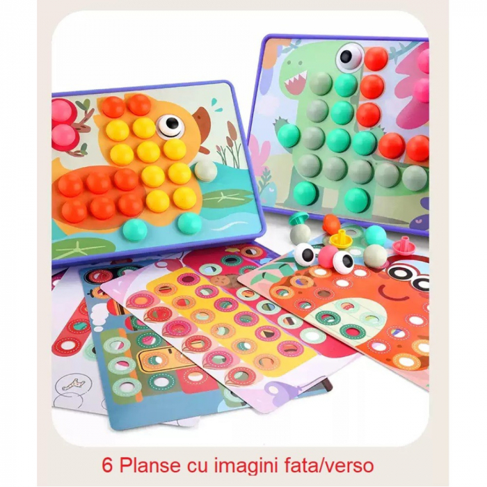 Joc creativ mozaic cu butoni MUSHROOM NAIL PUZZLE [3]