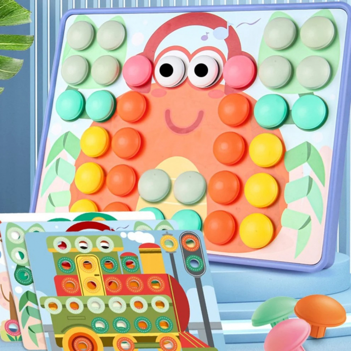 Joc creativ mozaic cu butoni MUSHROOM NAIL PUZZLE [2]