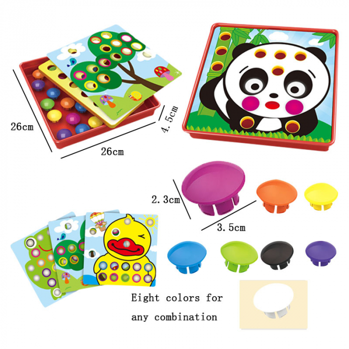 Joc creativ mozaic cu butoni Variety Mushroom Nails [4]