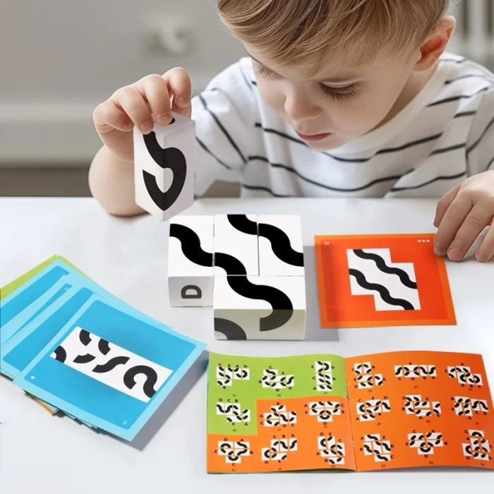 Joc de asociere si creativitate cu blocuri din lemn Rotating building blocks [3]