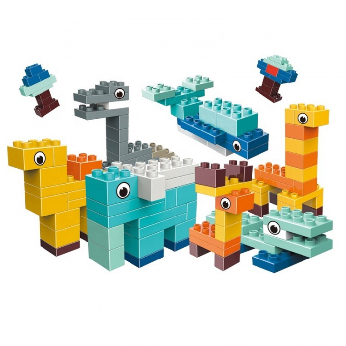 Joc de construit animalute cu piese de tip LEGO 134 piese in cutie de plastic cu maner [2]