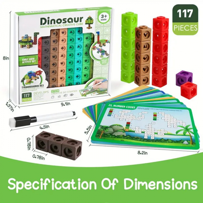 Joc de construit de tip STEM 117 piese Dinozauri [6]
