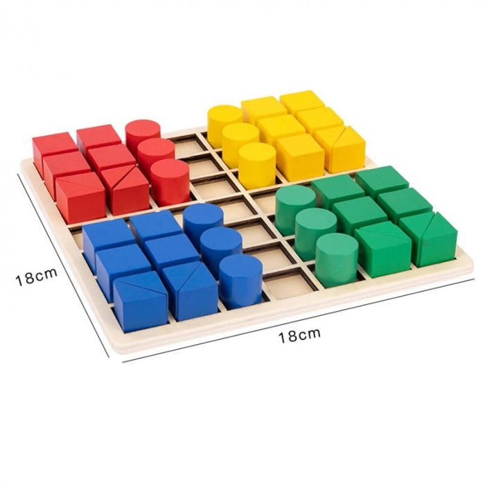 Joc de creativitate de tip mozaic din lemn Block Stacking puzzle [3]