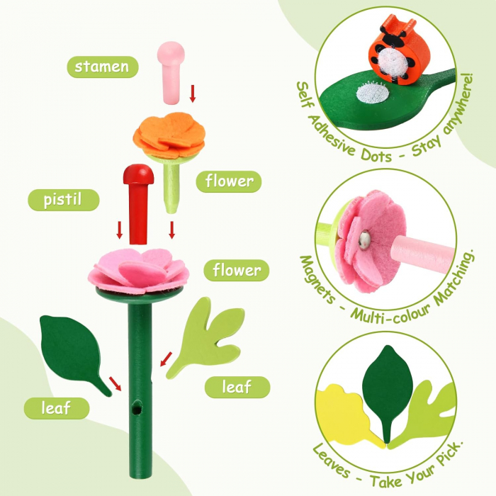 Joc de creativitate din lemn construieste gradina de flori [3]
