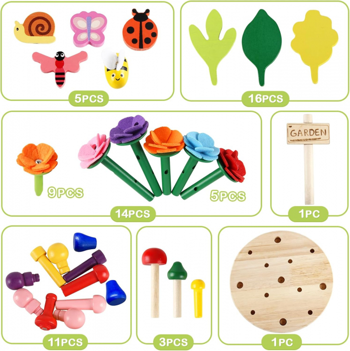 Joc de creativitate din lemn construieste gradina de flori [7]
