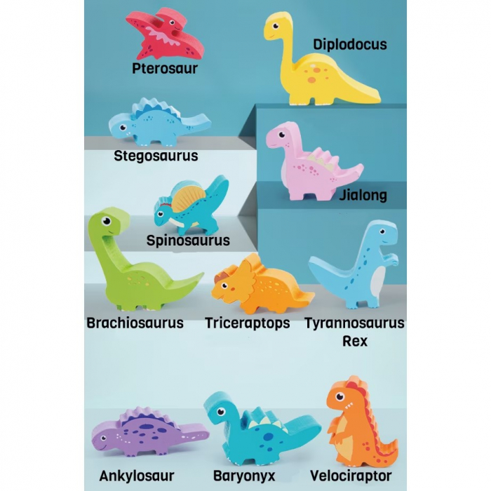 Joc de echilibru din lemn balanta dinozauri - Dinosaur balance [4]