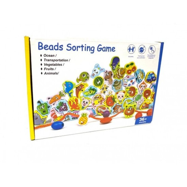 Joc de insiruit din lemn Beads sorting game [2]