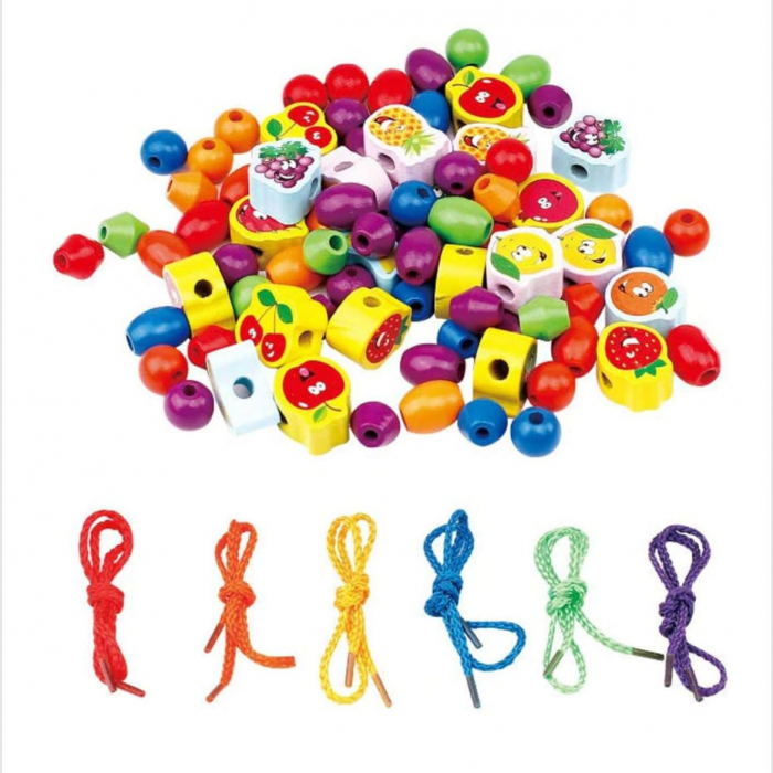 Joc de insiruit din lemn Beads sorting game [6]