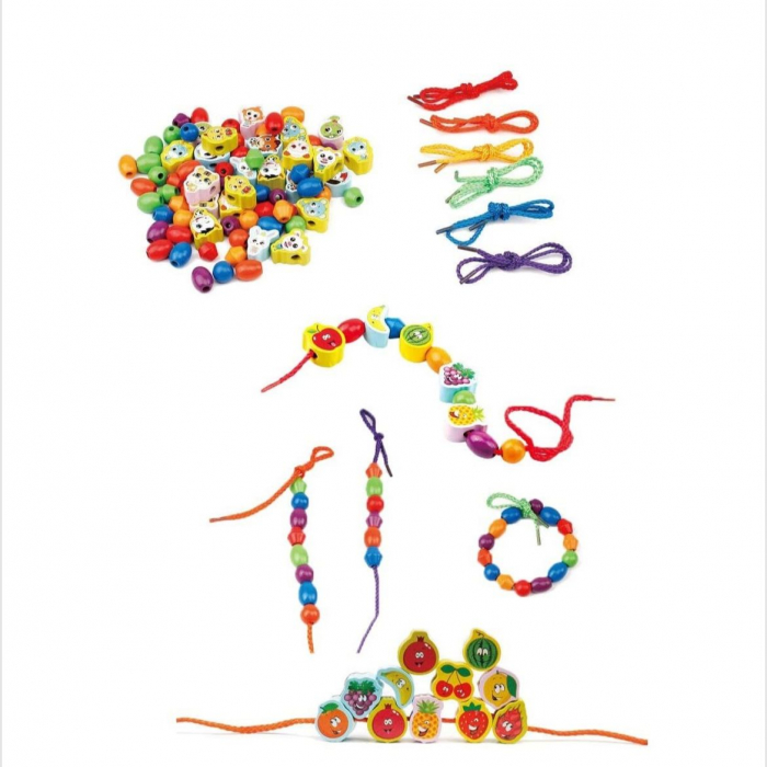Joc de insiruit din lemn Beads sorting game [5]