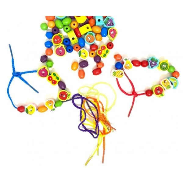 Joc de insiruit din lemn Beads sorting game [4]