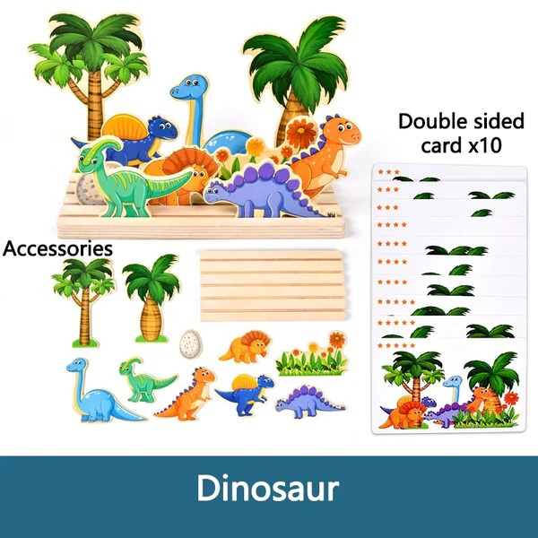 Joc de logica si atentie asezare in spatiu DINOZAURI [2]