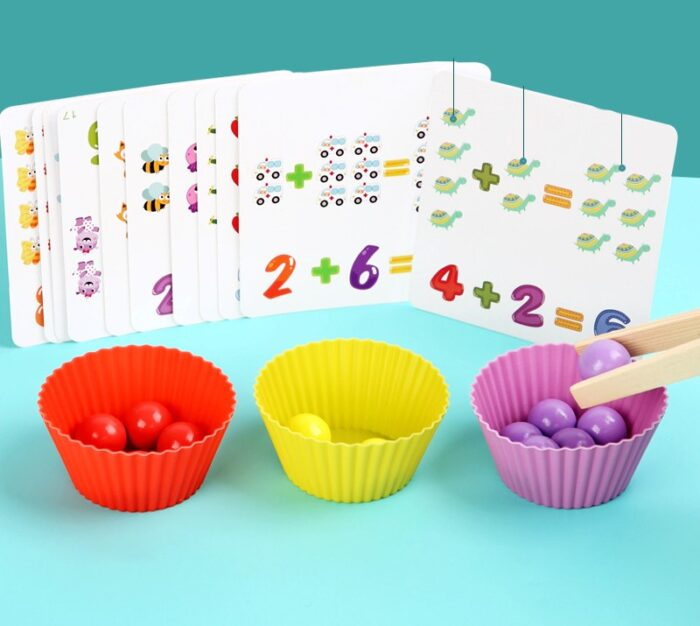 Joc de tip Montessori de clasificare culori, matematică și exersarea motricității - Pinball number game board [5]