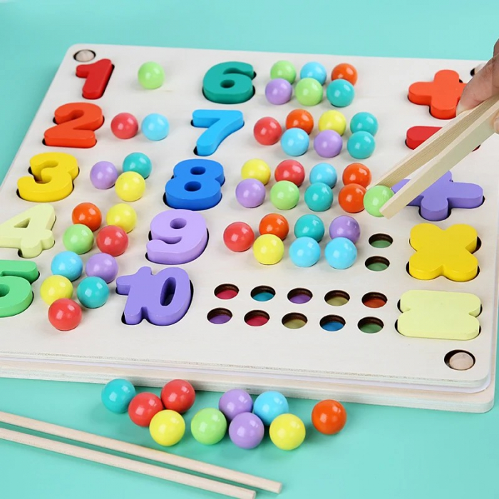 Joc de tip Montessori de clasificare culori, matematică și exersarea motricității - Pinball number game board [2]
