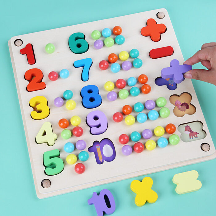 Joc de tip Montessori de clasificare culori, matematică și exersarea motricității - Pinball number game board [3]