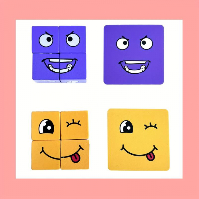 Joc de tip Puzzle Expresii faciale cu sonerie - Face change Rubik's cube [6]