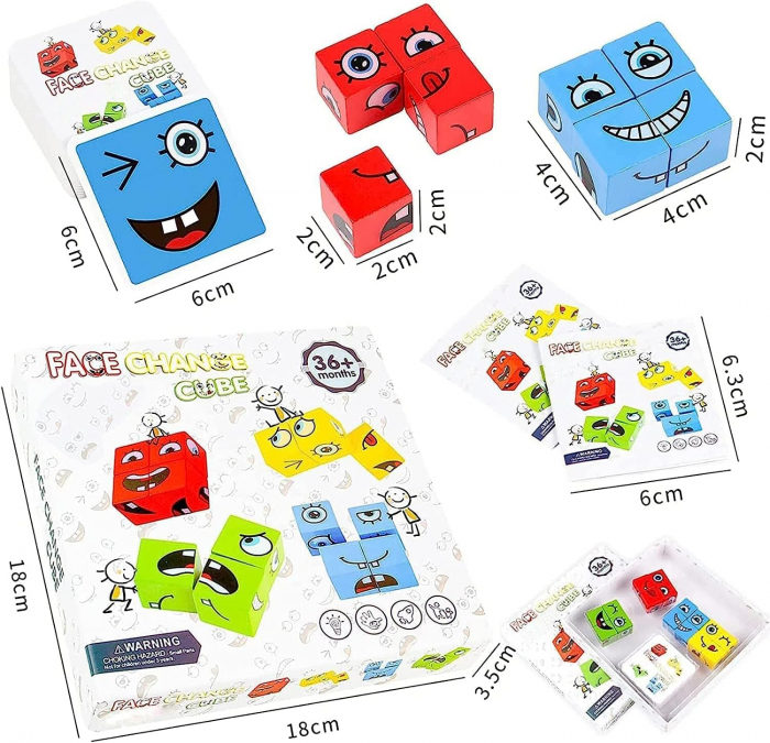 Joc de tip Puzzle Expresii faciale - Expression puzzle building block [3]