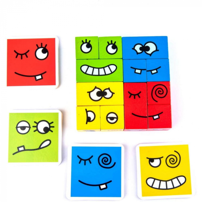 Joc de tip Puzzle Expresii faciale in cutie metalica- Emoji Cube [2]