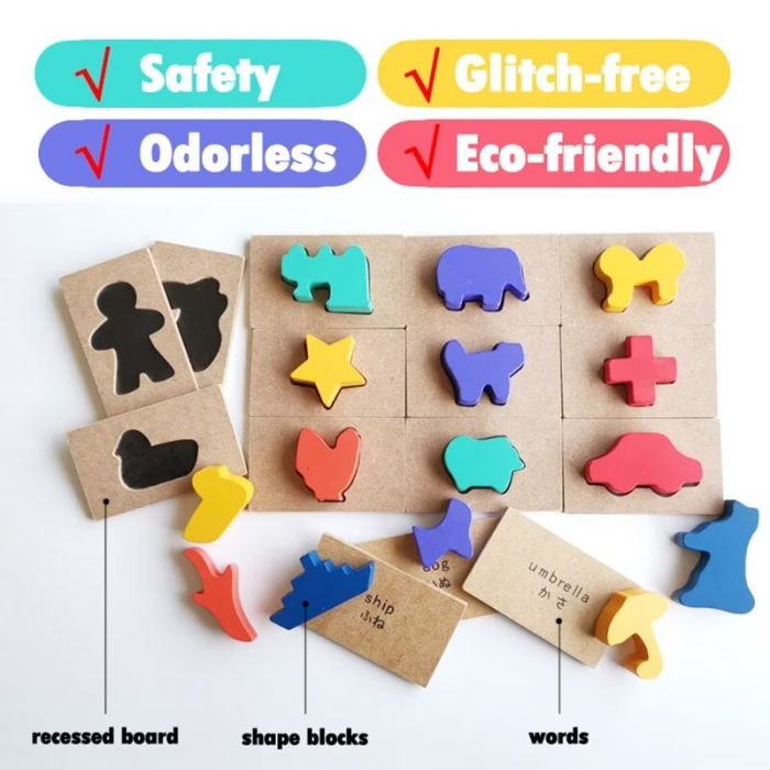 Joc din lemn obiecte si umbra lor Puzzle Blocks [3]