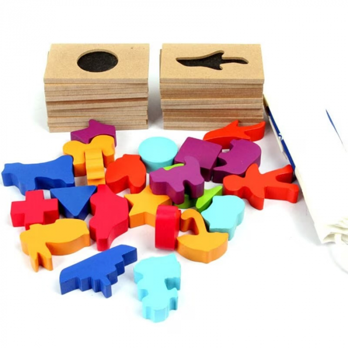 Joc din lemn obiecte si umbra lor Puzzle Blocks [5]