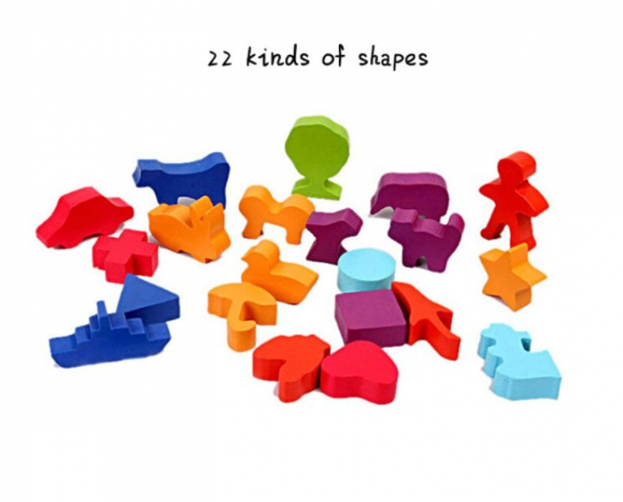 Joc din lemn obiecte si umbra lor Puzzle Blocks [7]