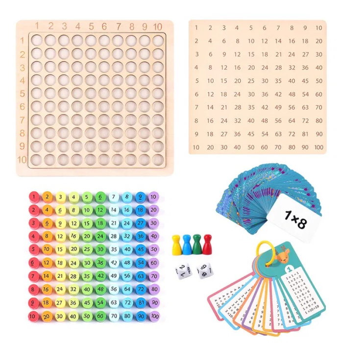 Joc din lemn tabla inmultirii 3 in 1 Multiplication board game [5]