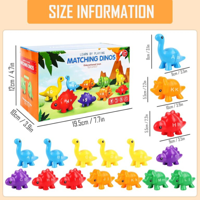 Joc educativ de asociere si potrivire alfabet dinozauri Matching Dinos [9]