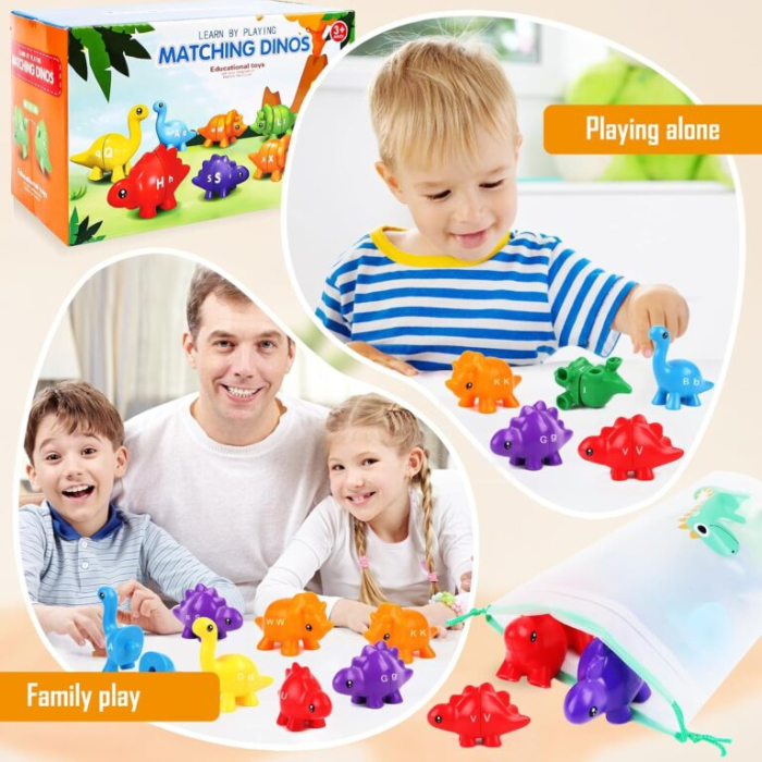 Joc educativ de asociere si potrivire alfabet dinozauri Matching Dinos [2]