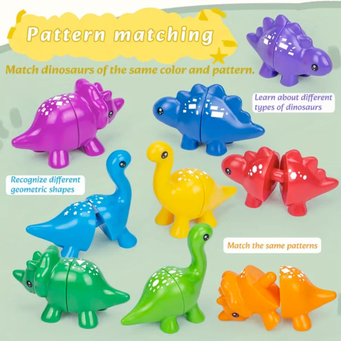 Joc educativ de asociere si potrivire forme geometrice dinozauri Matching Dinos [3]