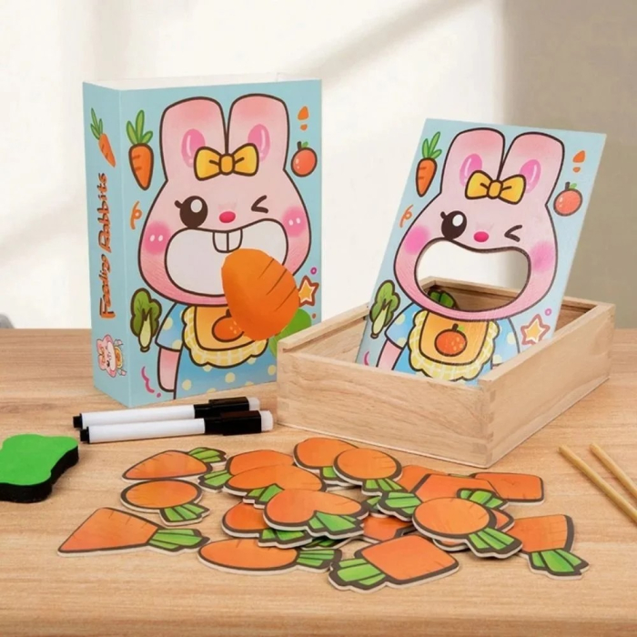 Joc educativ din lemn Hraneste iepurasul [4]