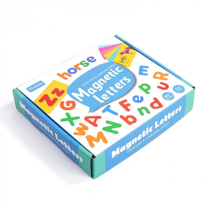 Joc educativ din lemn Invata literele mari si literele mici de tipar Magnetic letters [3]